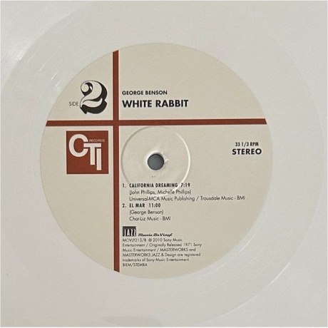 George Benson - White Rabbit (coloured) (8719262036482) виниловая пластинка - фото 8