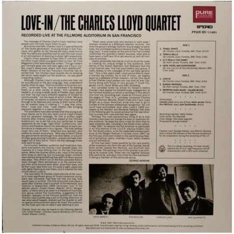 Charles Lloyd - Love-In (Analogue) (5060149622834) виниловая пластинка - фото 2