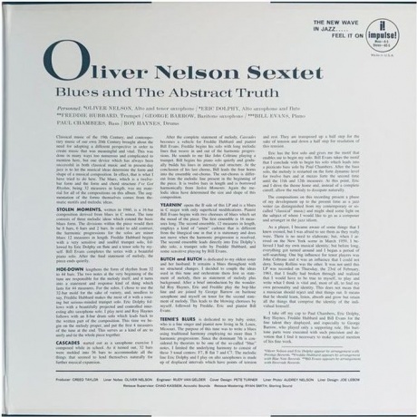 Oliver Nelson - Blues &amp; The Abstract Truth  (0602435669144) виниловая пластинка - фото 3