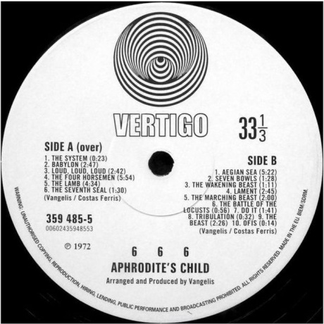 Aphrodites Child - 666  (0602435936376) виниловая пластинка - фото 7