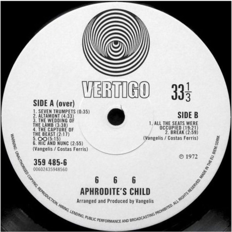 Aphrodites Child - 666  (0602435936376) виниловая пластинка - фото 9