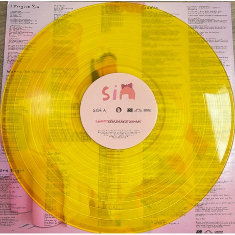 Sia - Reasonable Woman (Translucent Yellow) виниловая пластинка - фото 3