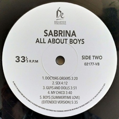 Sabrina - All About Boys (5711053021779) виниловая пластинка - фото 4