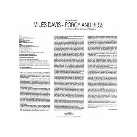 Miles Davis - Porgy And Bess (9003829976403) виниловая пластинка - фото 2