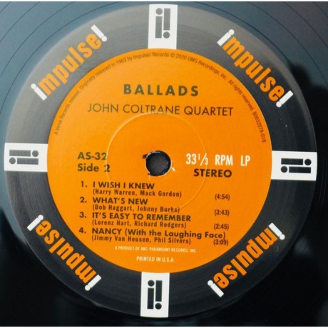 John Coltrane - Ballads (Analogue, Acoustic Sounds) (0602508889301) виниловая пластинка - фото 5