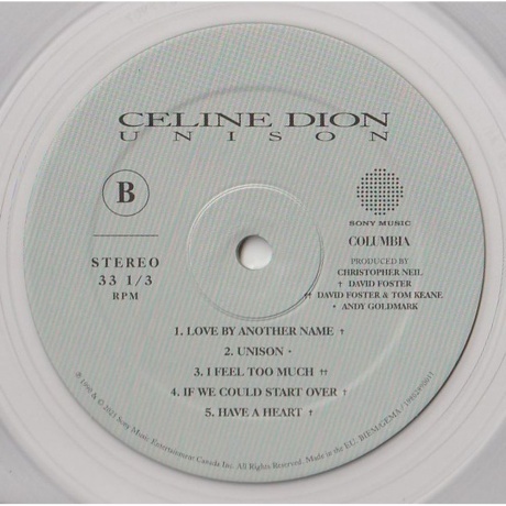 Celine Dion - Unison (coloured) (0198028900119) виниловая пластинка - фото 8