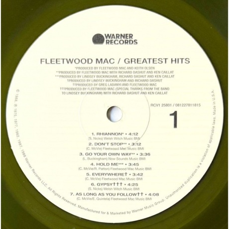 Fleetwood Mac - Greatest Hits (coloured) (0081227811815) виниловая пластинка - фото 3