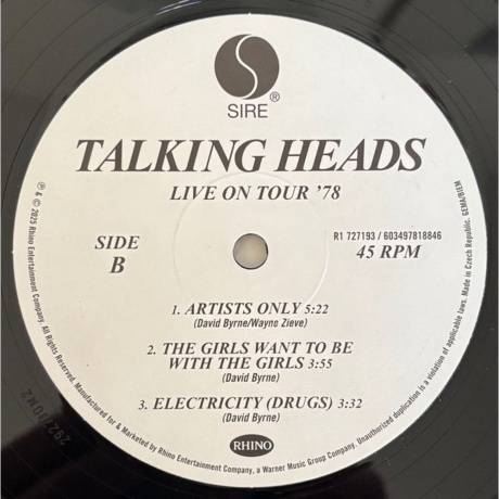 Talking Heads - Live On Tour '78 (0603497818846) виниловая пластинка - фото 4