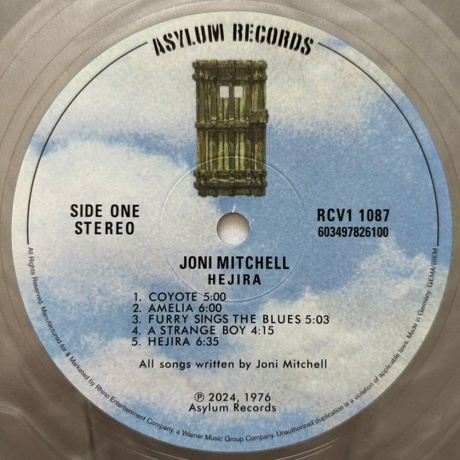 Joni Mitchell - Hejira (coloured) (0603497826100) виниловая пластинка - фото 4