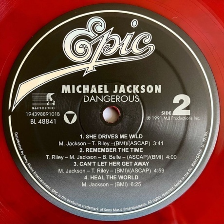 Michael Jackson - Dangerous (coloured) (0194398891019) виниловая пластинка - фото 4