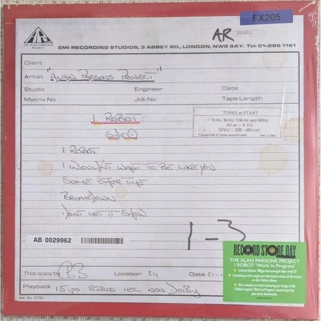 Parsons Alan Project - I Robot Work In Progress (Rsd 2025) (Blue...