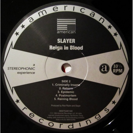 Slayer - Reign In Blood (0600753461440) виниловая пластинка - фото 4