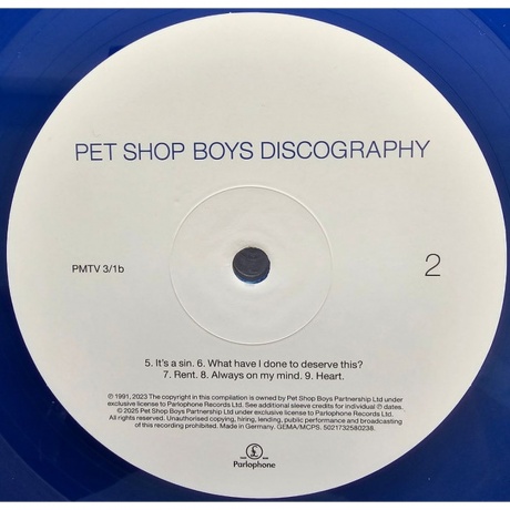 Pet Shop Boys - Discography (Blue) (5021732580238) виниловая пластинка - фото 3