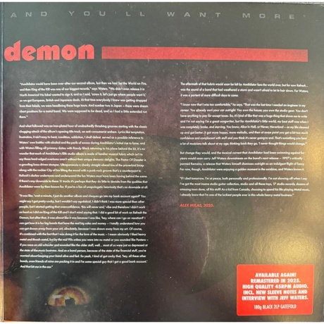 Annihilator - Refresh The Demon (4029759175278) виниловая пластинка - фото 3