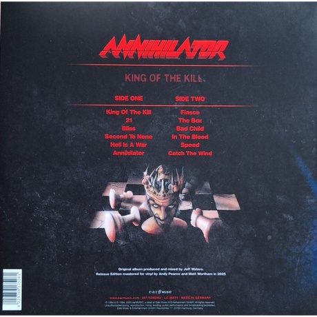 Annihilator - King Of The Kill (4029759175261) виниловая пластинка - фото 3