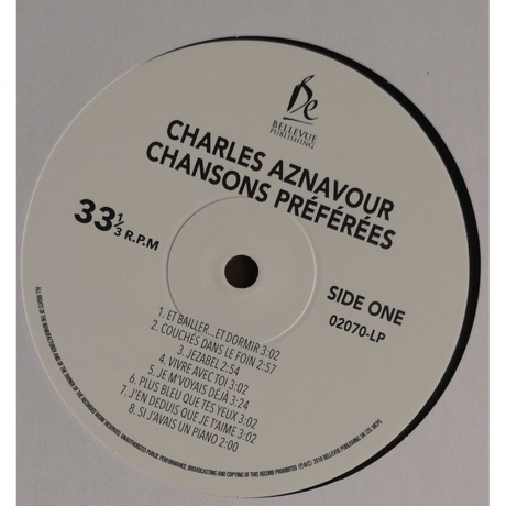 Charles Aznavour - Chansons Preferees (5711053020703) виниловая пластинка - фото 3