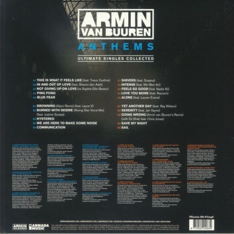 Armin Van Buuren - Anthems (8719262040830) виниловая пластинка - фото 2