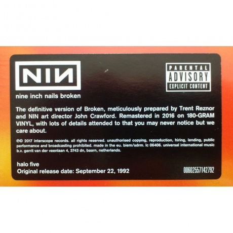 Nine Inch Nails - Broken (EP) (0602557142792) виниловая пластинка - фото 3
