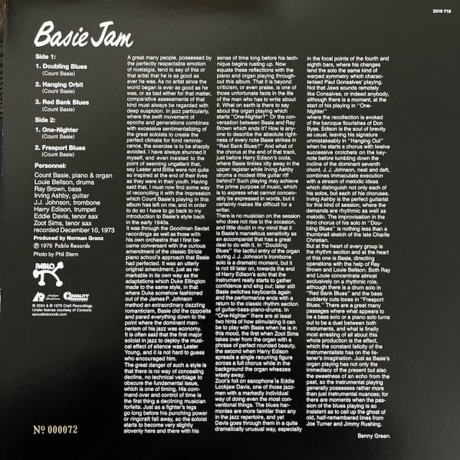 Count Basie - Basie Jam (Analogue) (0753088015519) виниловая пластинка - фото 2