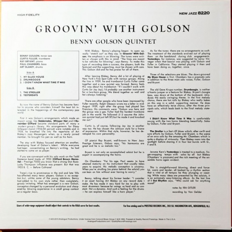 Benny Golson - Groovin' With Golson (Analogue) (0753088822018) виниловая пластинка - фото 2