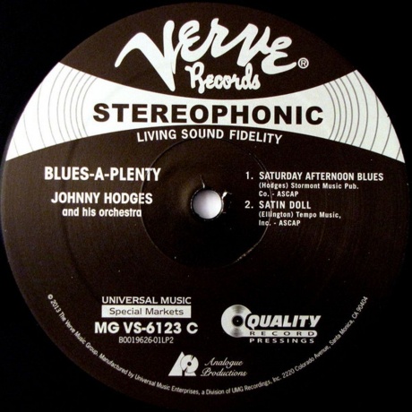 Johnny Hodges - Blues A-Plenty (Analogue) (0753088612312) виниловая пластинка - фото 5