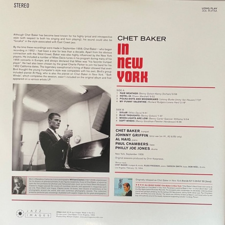 Chet Baker - In New York (8436569191071) виниловая пластинка - фото 2