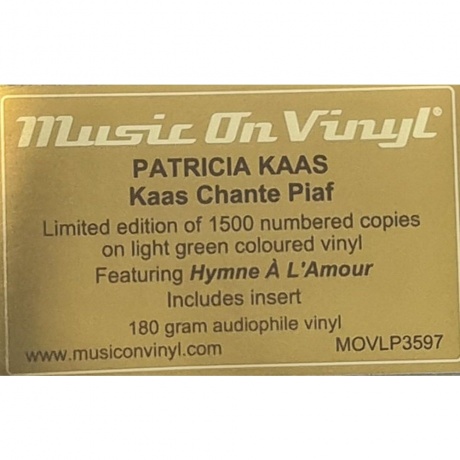 Patricia Kaas - Kaas Chante Piaf (coloured) (8719262039117) виниловая пластинка - фото 1