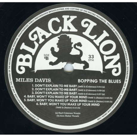 Miles Davis - Bopping The Blues (0711574703111) виниловая пластинка - фото 4