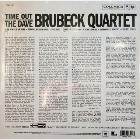 Dave Brubeck - Time Out (0198028032117) виниловая пластинка - фото 2
