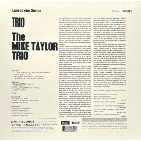 Mike Taylor - Trio (Analogue) (0602445397211) виниловая пластинка - фото 2