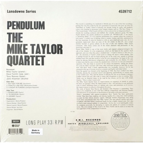 Mike Taylor - Pendulum (Analogue) (0602445397129) виниловая пластинка - фото 2