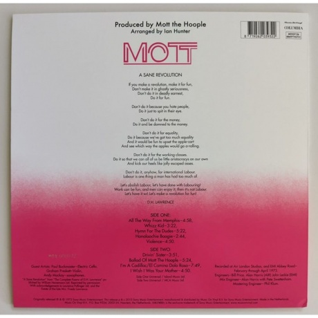 Mott The Hoople - Mott (Pink) (8719262039322) виниловая пластинка - фото 2
