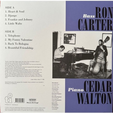Ron Carter &amp; Cedar Walton - Heart &amp; Soul (8719262035096) виниловая пластинка - фото 2