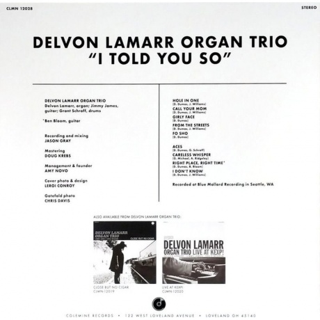 Delvon Lamarr - I Told You So (0674862655199) виниловая пластинка - фото 3