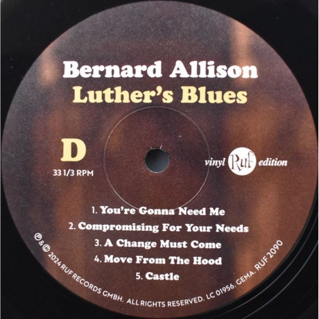 Bernard Allison - Luthers Blues (0710347209010) виниловая пластинка - фото 8