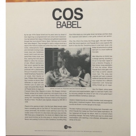 Cos - Babel (4040824090135) виниловая пластинка - фото 6