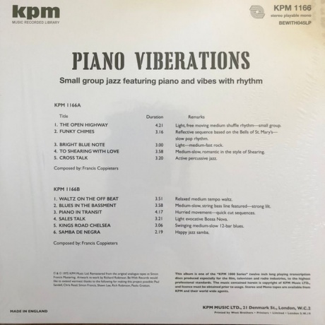Francis Coppieters - Piano Viberations (4260544825958) виниловая пластинка - фото 2