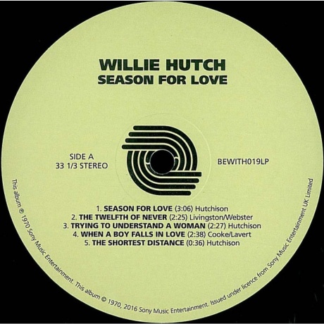 Willie Hutch - Season For Love (8713748984885) виниловая пластинка - фото 3