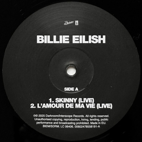 Billie Eilish - Live (Ep) (0602478558191) виниловая пластинка - фото 3