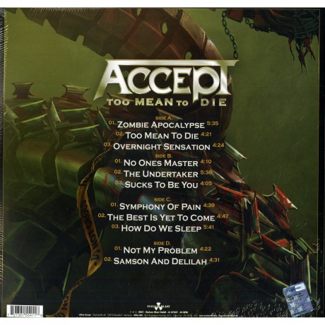 Accept - Too Mean To Die (0727361554118) виниловая пластинка - фото 2