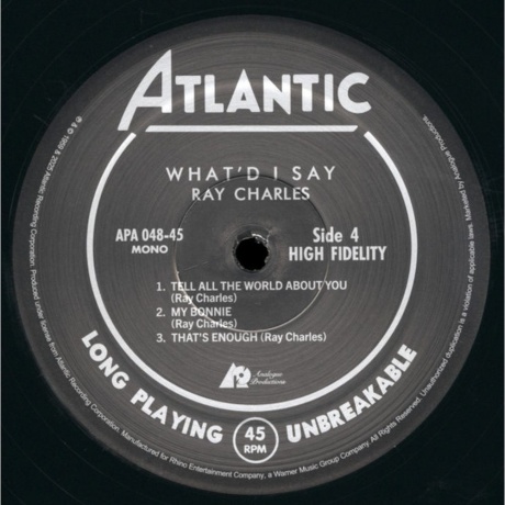 Ray Charles - What'd I Say (Analogue) (0753088754876) - фото 5