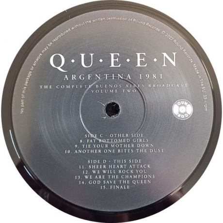 Queen - Argentina 1981 Vol.2 (0803341538825) виниловая пластинка - фото 6