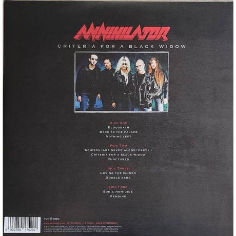 Annihilator - Criteria For A Black Widow (4029759175292) - фото 2