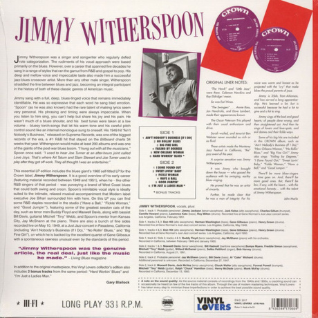 Jimmy Witherspoon - Jimmy Witherspoon (8436544170664) виниловая пластинка - фото 2