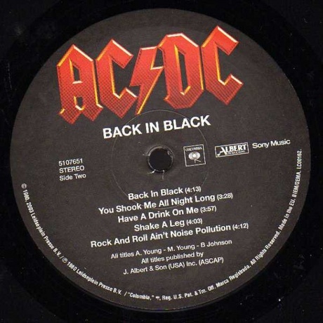 AC/DC, Back In Black (Remastered) (5099751076513) виниловая пластинка - фото 4