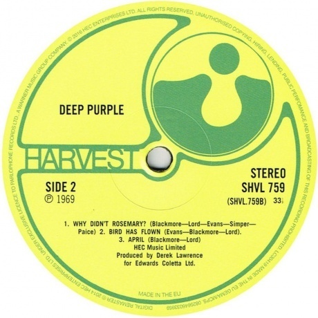 Deep Purple, Deep Purple (0825646033959) виниловая пластинка - фото 5