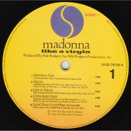 Madonna - Like A Virgin (0081227973599) виниловая пластинка - фото 3