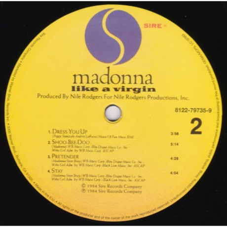 Madonna - Like A Virgin (0081227973599) виниловая пластинка - фото 4