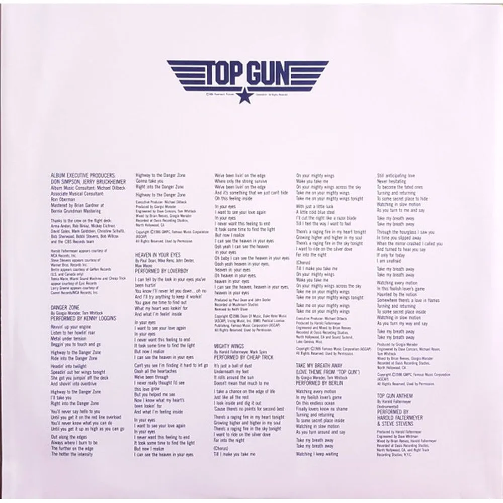 OST - Top Gun (Various Artists) (0888751209718) виниловая пластинка - фото 5