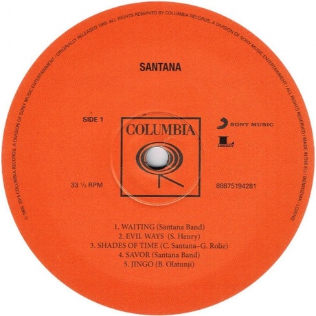 Santana - Santana (0888751942813) виниловая пластинка - фото 3